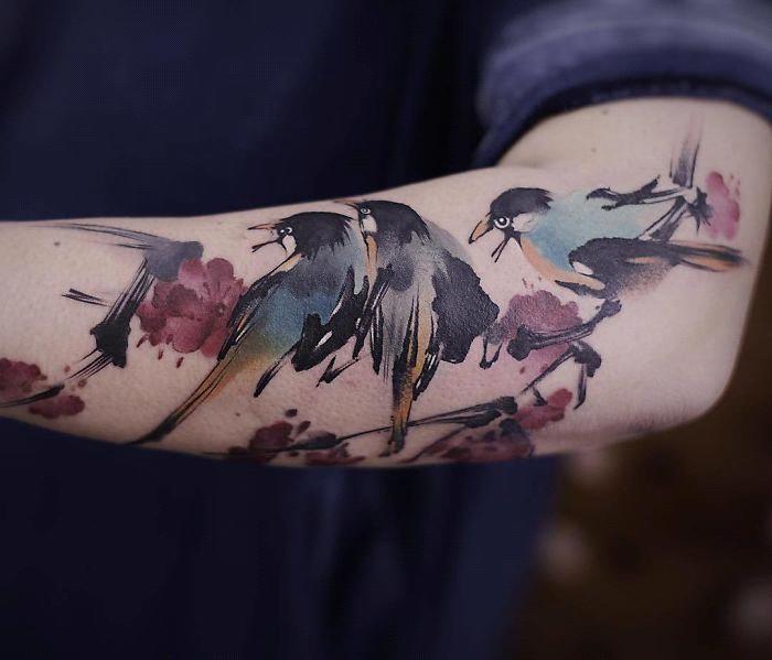 alteredside Chen Jie - intricate watercolor tattoos