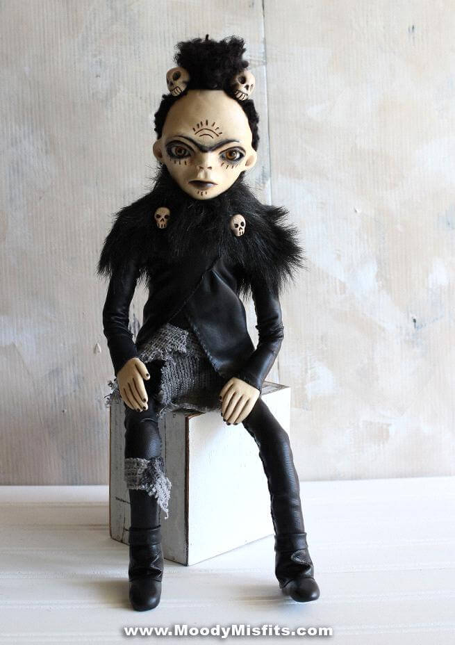 alteredside Moody Misfits by Jade Perez - creepy hand made dolls